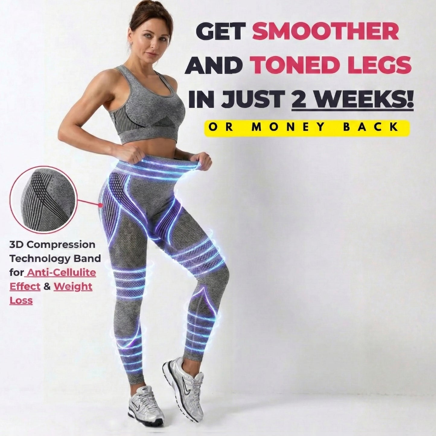 POWERCELLS™ 3D Sculpting Compression Leggings - High-Waisted, Squat-Proof, Tummy Control
