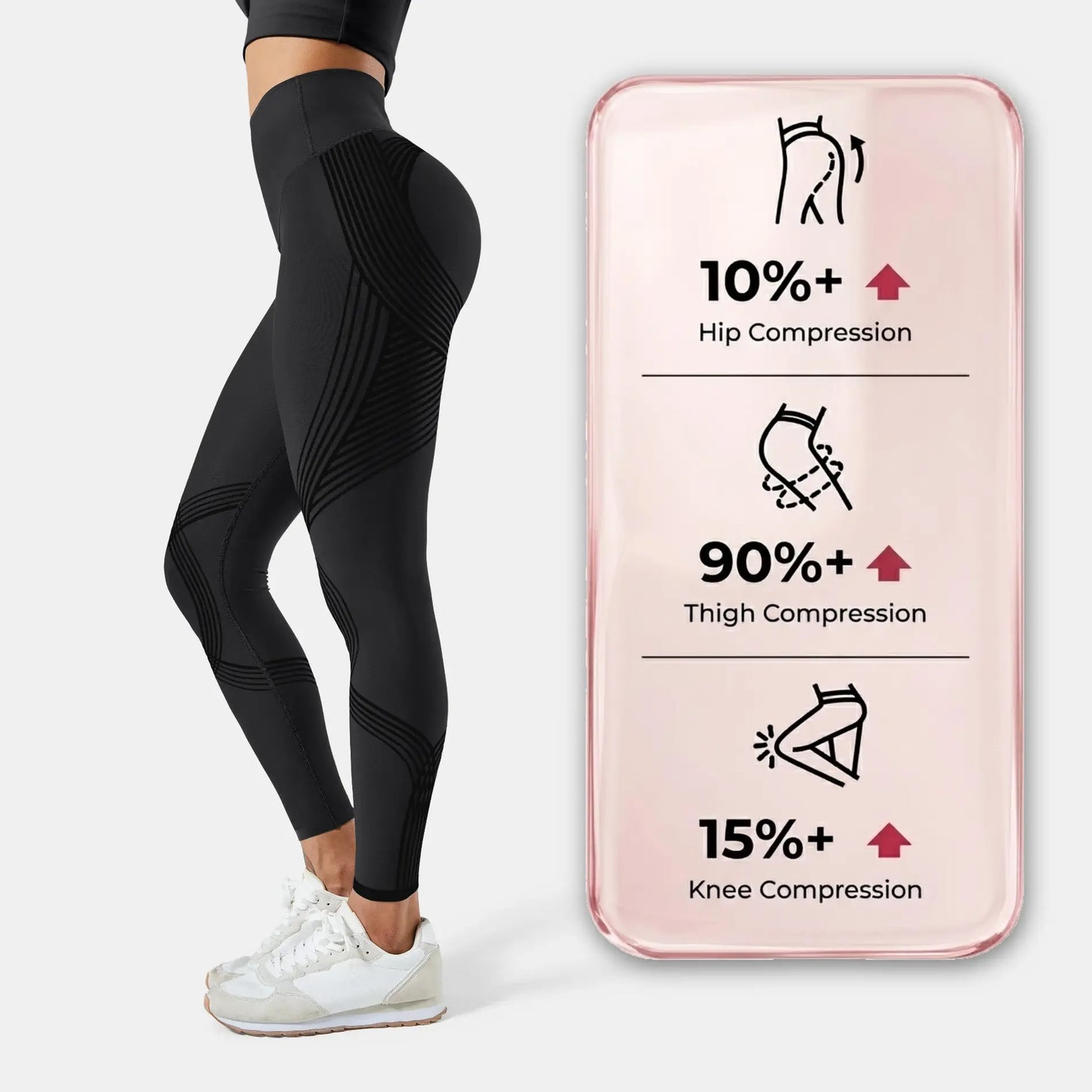 POWERCELLS™ 3D Sculpting Compression Leggings - High-Waisted, Squat-Proof, Tummy Control